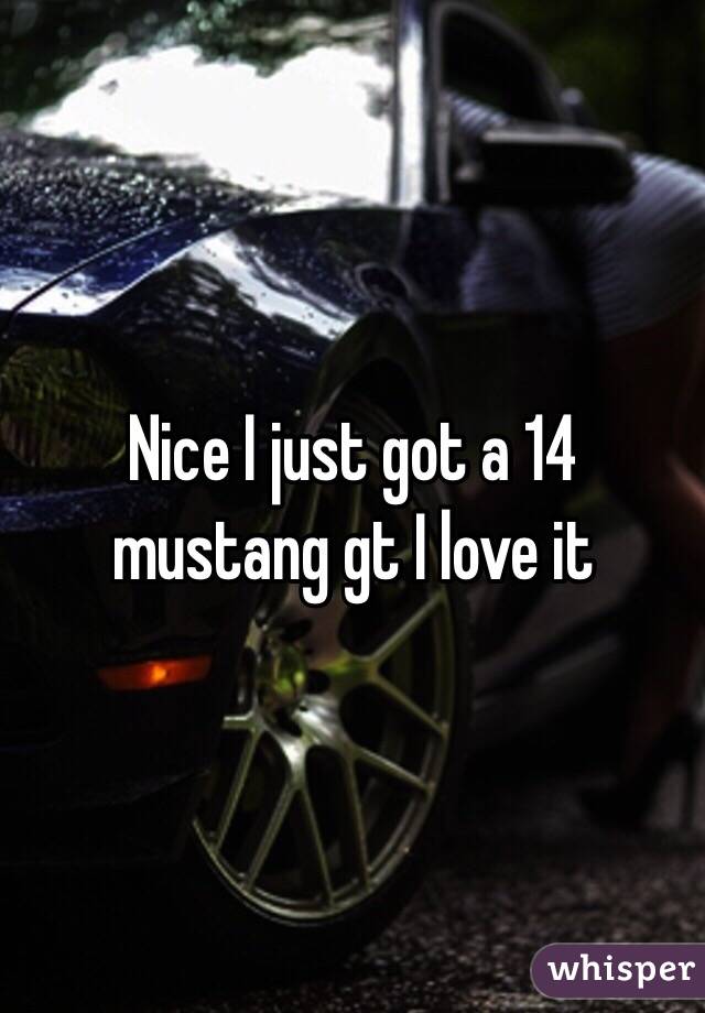 Nice I just got a 14 mustang gt I love it 