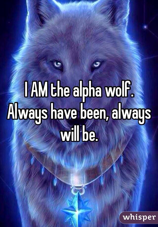 I AM the alpha wolf. Always have been, always will be.