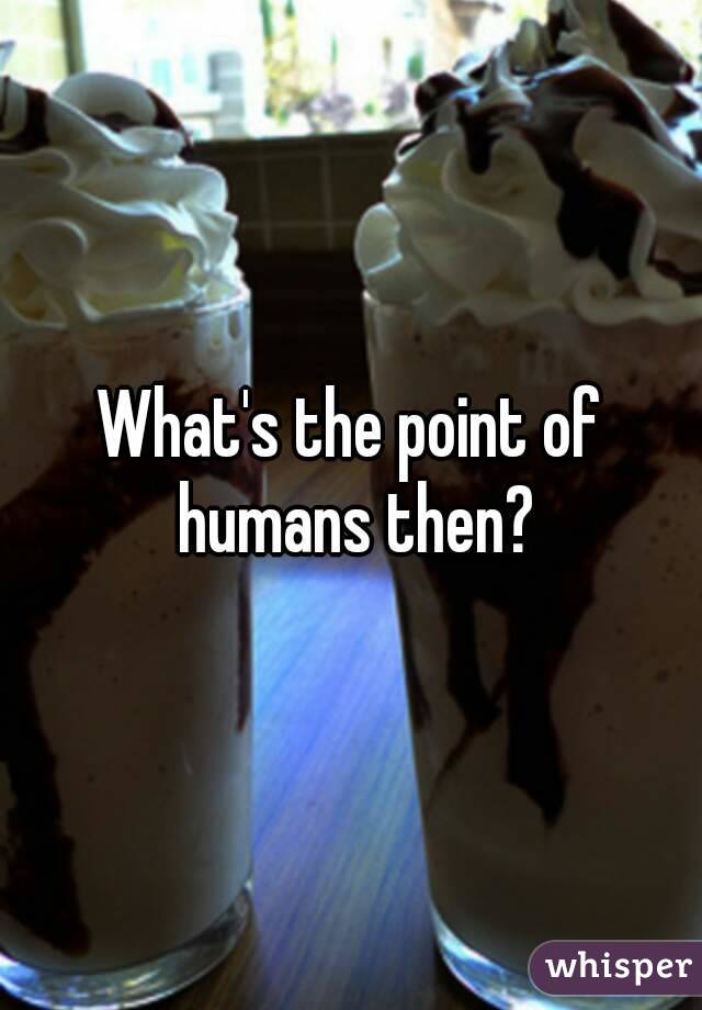 What's the point of humans then?