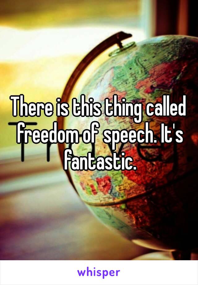 There is this thing called freedom of speech. It's fantastic.