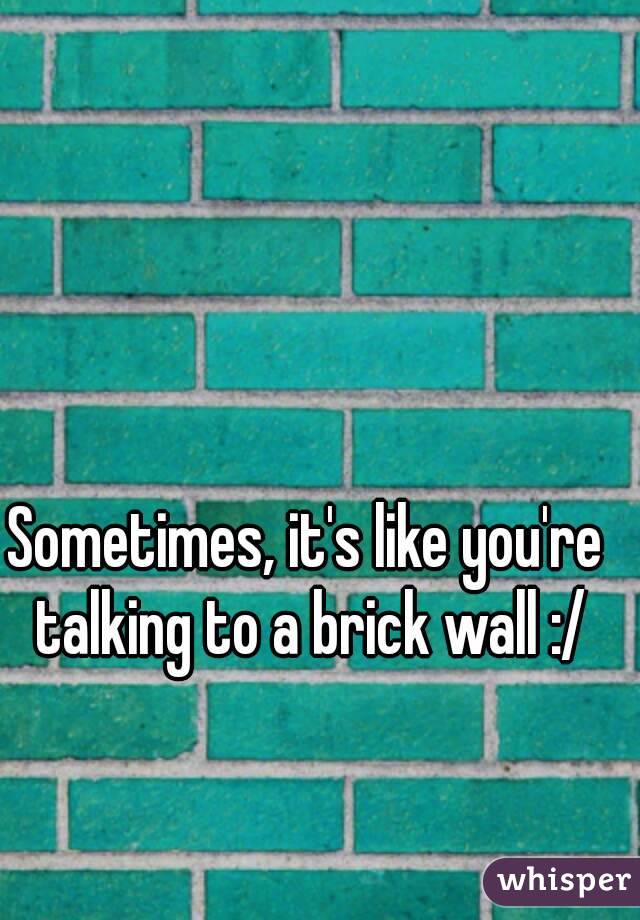 Sometimes, it's like you're talking to a brick wall :/