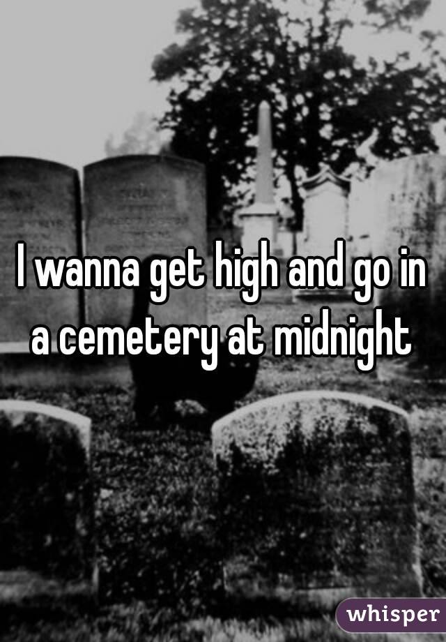 I wanna get high and go in a cemetery at midnight 