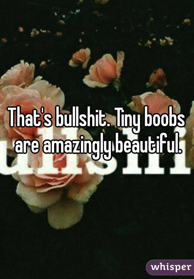 That's bullshit. Tiny boobs are amazingly beautiful.