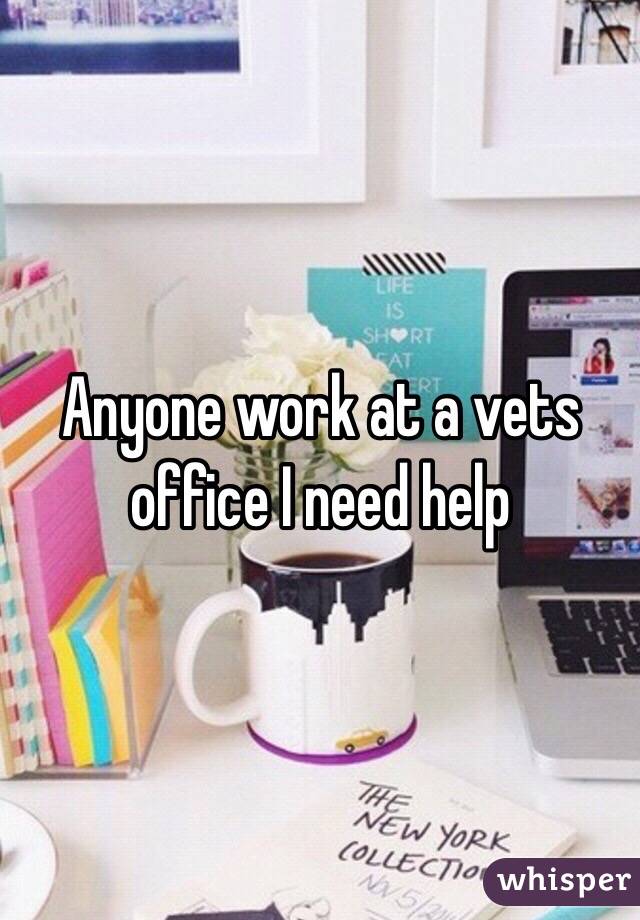 Anyone work at a vets office I need help 