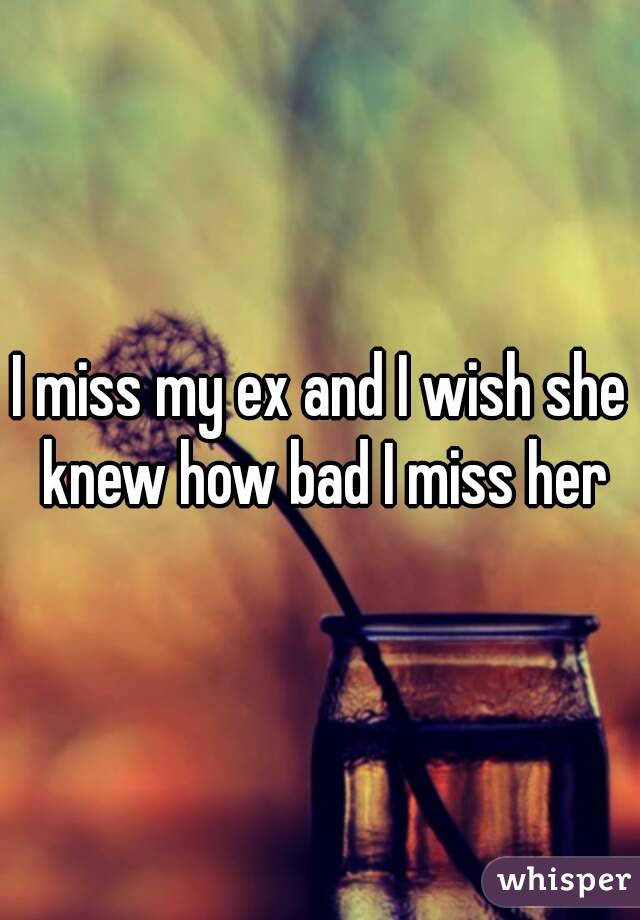 I miss my ex and I wish she knew how bad I miss her