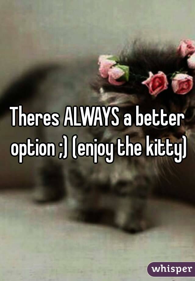 Theres ALWAYS a better option ;) (enjoy the kitty)