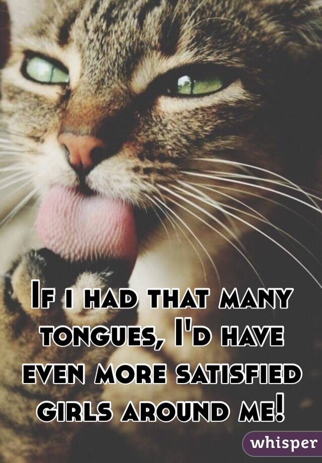 If i had that many tongues, I'd have even more satisfied girls around me!