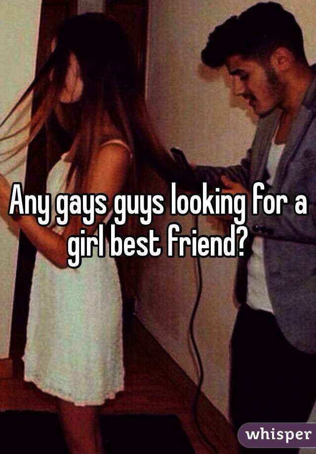 Any gays guys looking for a girl best friend?