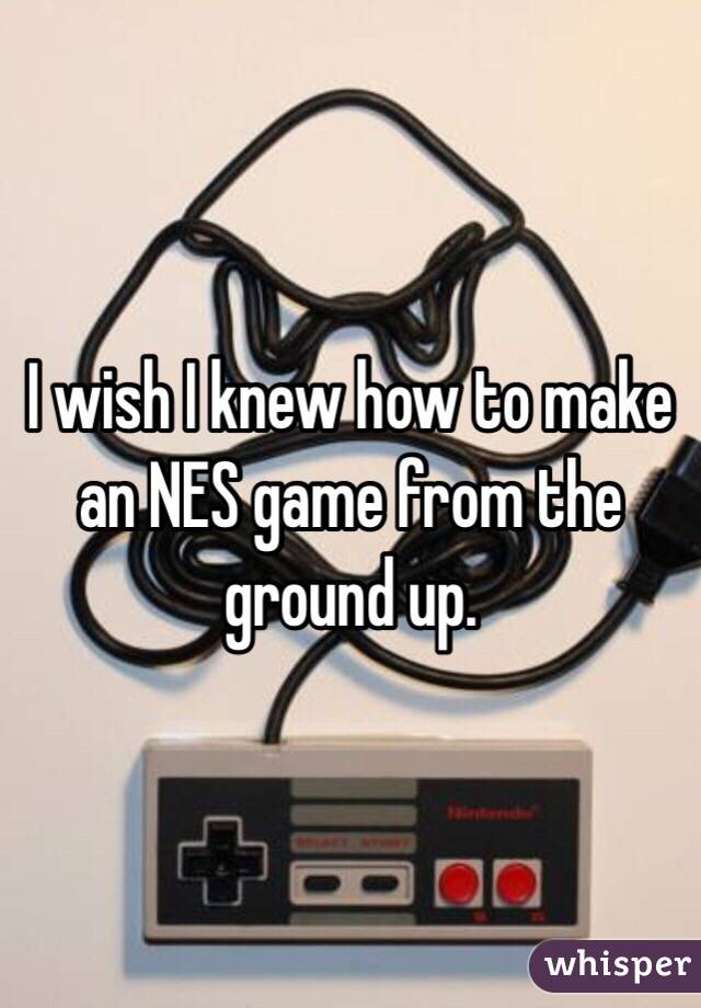 I wish I knew how to make an NES game from the ground up.