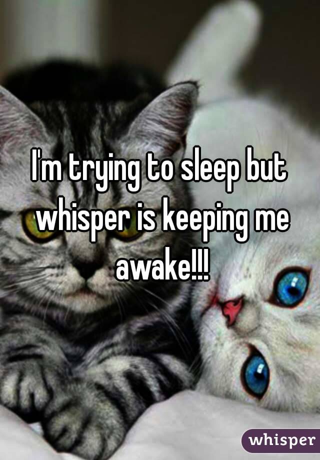 I'm trying to sleep but whisper is keeping me awake!!!