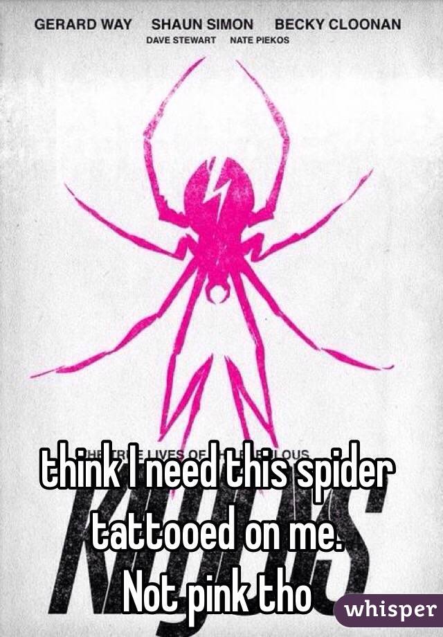 think I need this spider tattooed on me.
Not pink tho