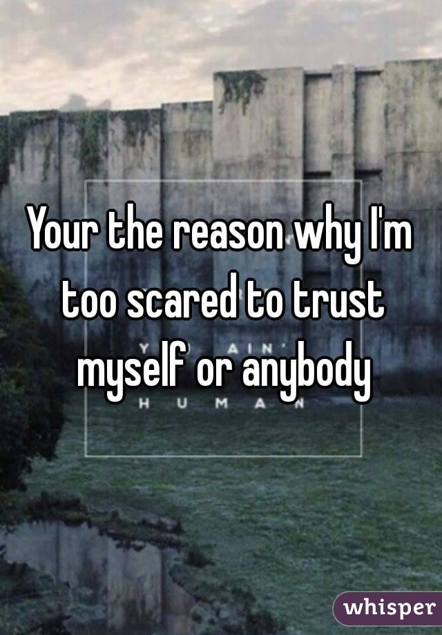 Your the reason why I'm too scared to trust myself or anybody