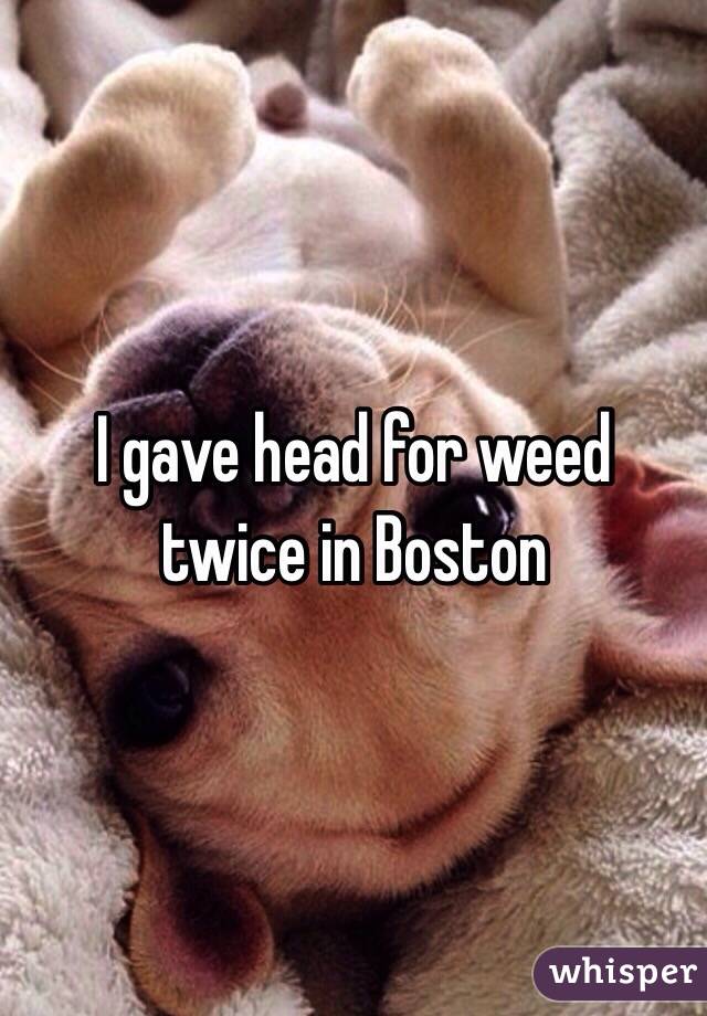 I gave head for weed twice in Boston 