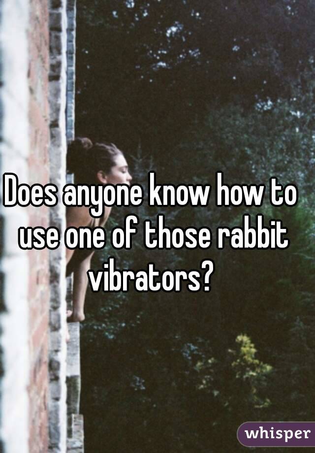 Does anyone know how to use one of those rabbit vibrators? 