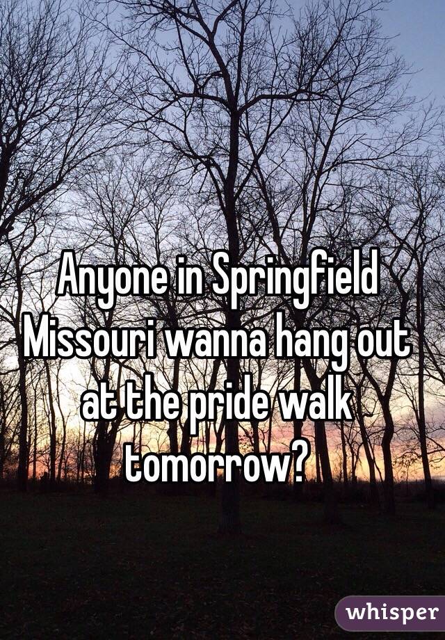 Anyone in Springfield Missouri wanna hang out at the pride walk tomorrow?