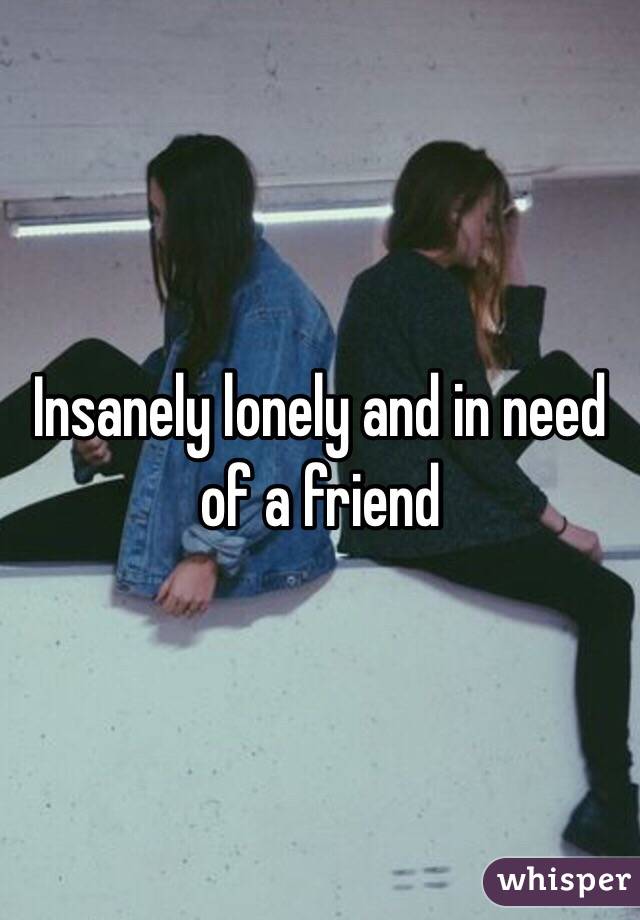 Insanely lonely and in need of a friend