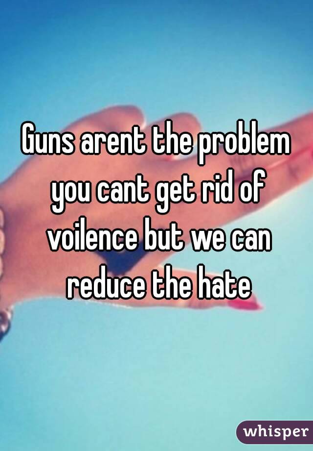 Guns arent the problem you cant get rid of voilence but we can reduce the hate