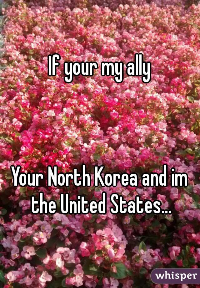 If your my ally



Your North Korea and im the United States...