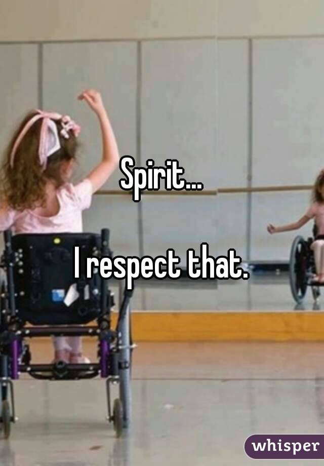 Spirit...

I respect that.