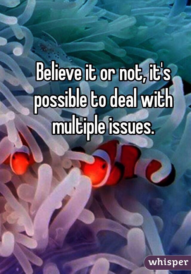 Believe it or not, it's possible to deal with multiple issues. 