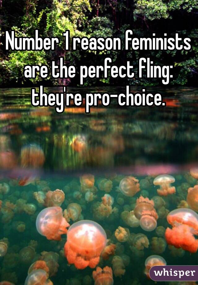 Number 1 reason feminists are the perfect fling: they're pro-choice.