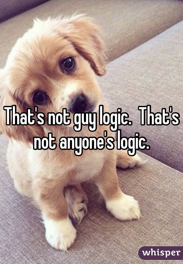 That's not guy logic.  That's not anyone's logic.