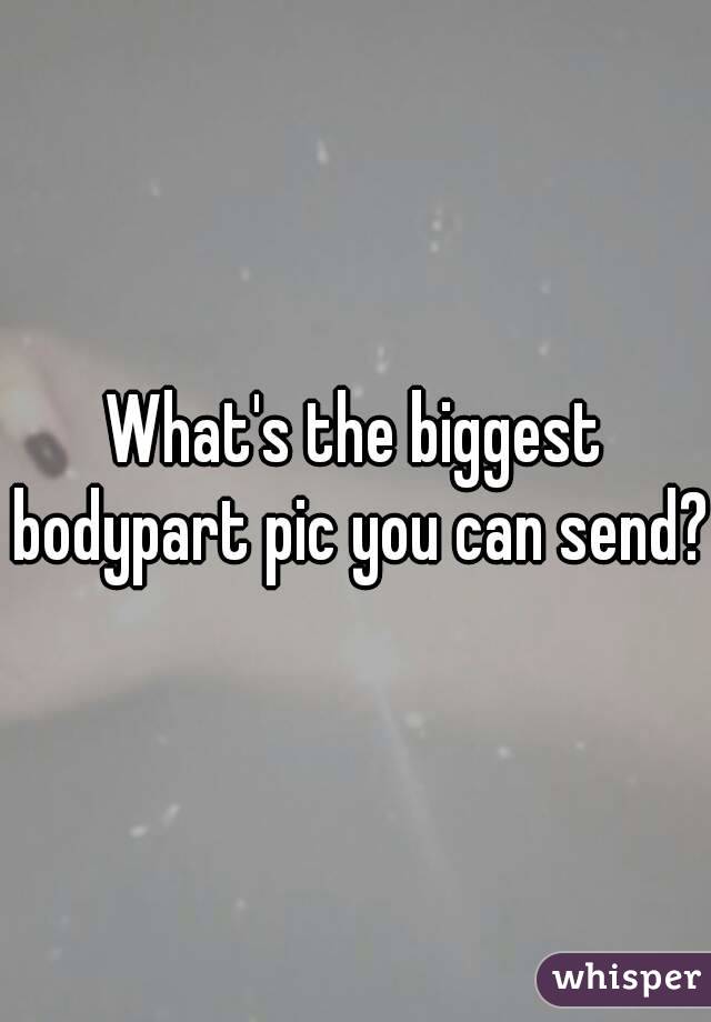 What's the biggest bodypart pic you can send?