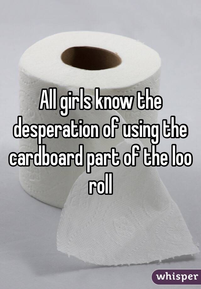 All girls know the desperation of using the cardboard part of the loo roll