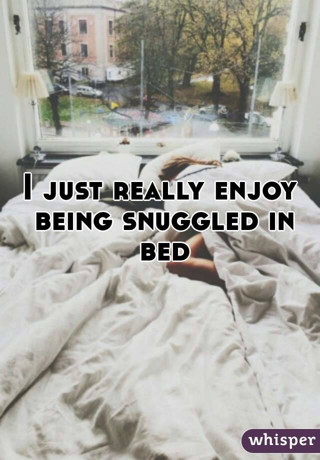 I just really enjoy being snuggled in bed