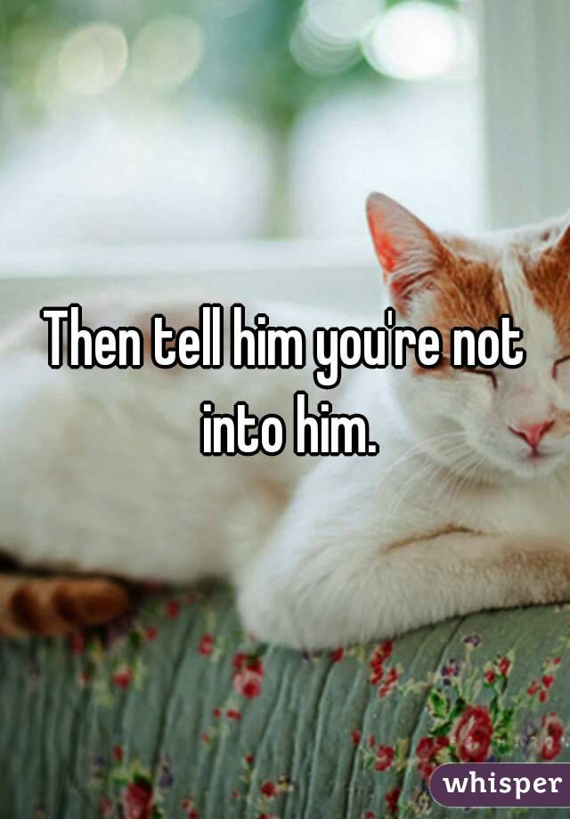 Then tell him you're not into him.