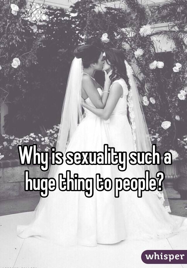 Why is sexuality such a huge thing to people?
