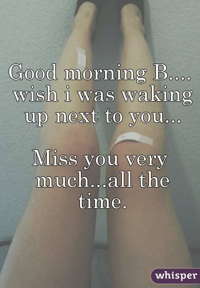 Good morning B.... wish i was waking up next to you...

Miss you very much...all the time.