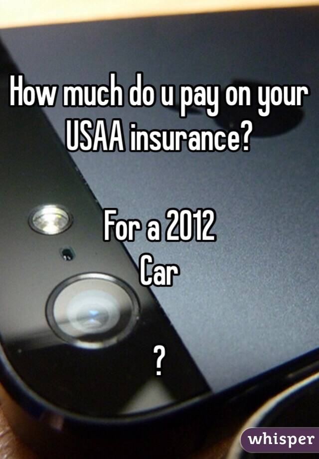 How much do u pay on your USAA insurance? 

For a 2012 
Car 

? 