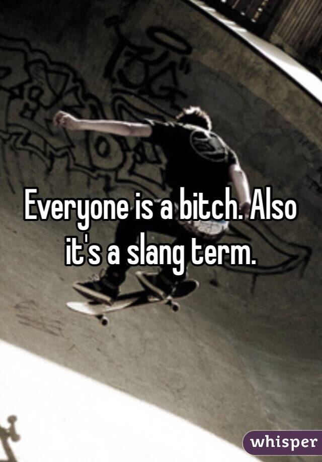 Everyone is a bitch. Also it's a slang term. 