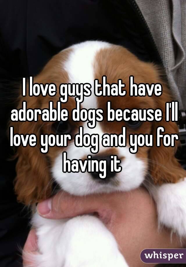 I love guys that have adorable dogs because I'll love your dog and you for having it 