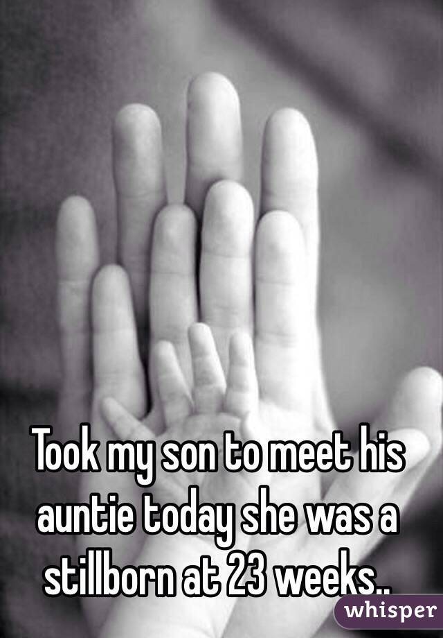 Took my son to meet his auntie today she was a stillborn at 23 weeks..