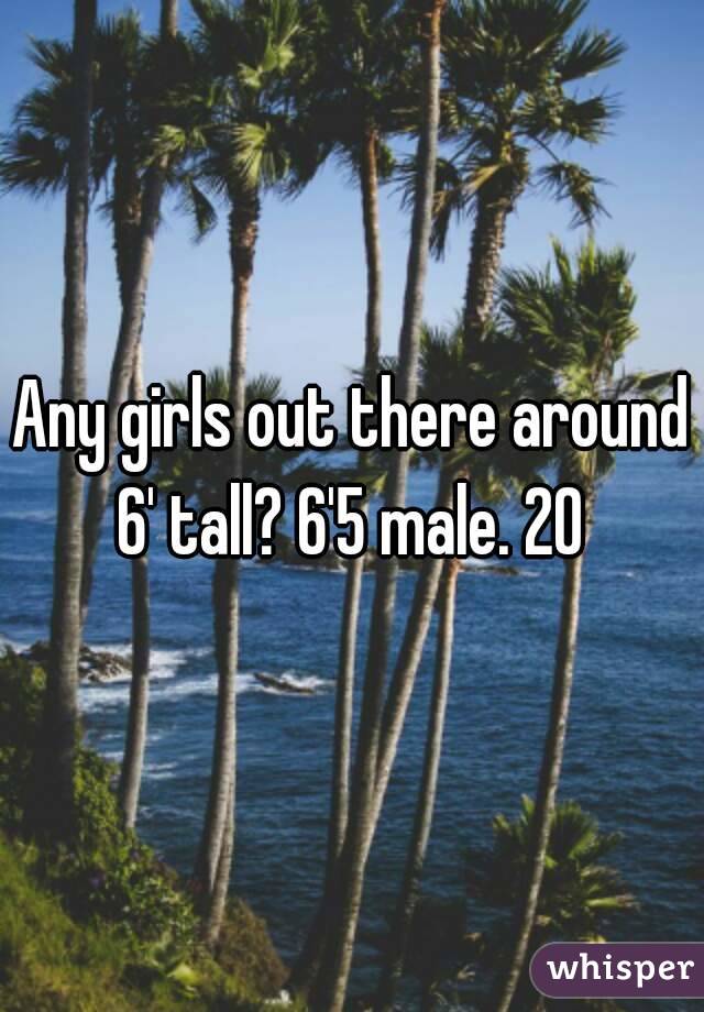 Any girls out there around 6' tall? 6'5 male. 20 