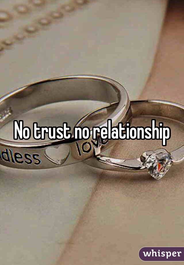 No trust no relationship