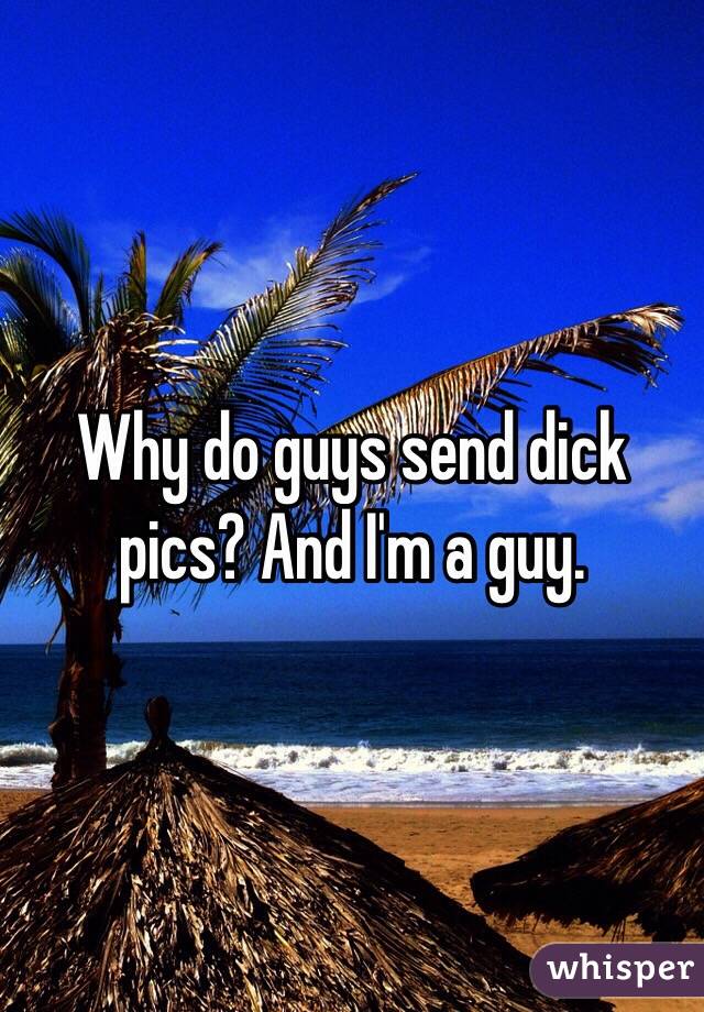 Why do guys send dick pics? And I'm a guy.