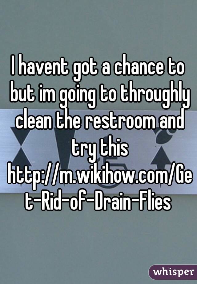 I havent got a chance to but im going to throughly clean the restroom and try this http://m.wikihow.com/Get-Rid-of-Drain-Flies