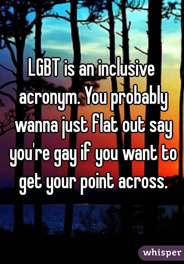 LGBT is an inclusive acronym. You probably wanna just flat out say you're gay if you want to get your point across.