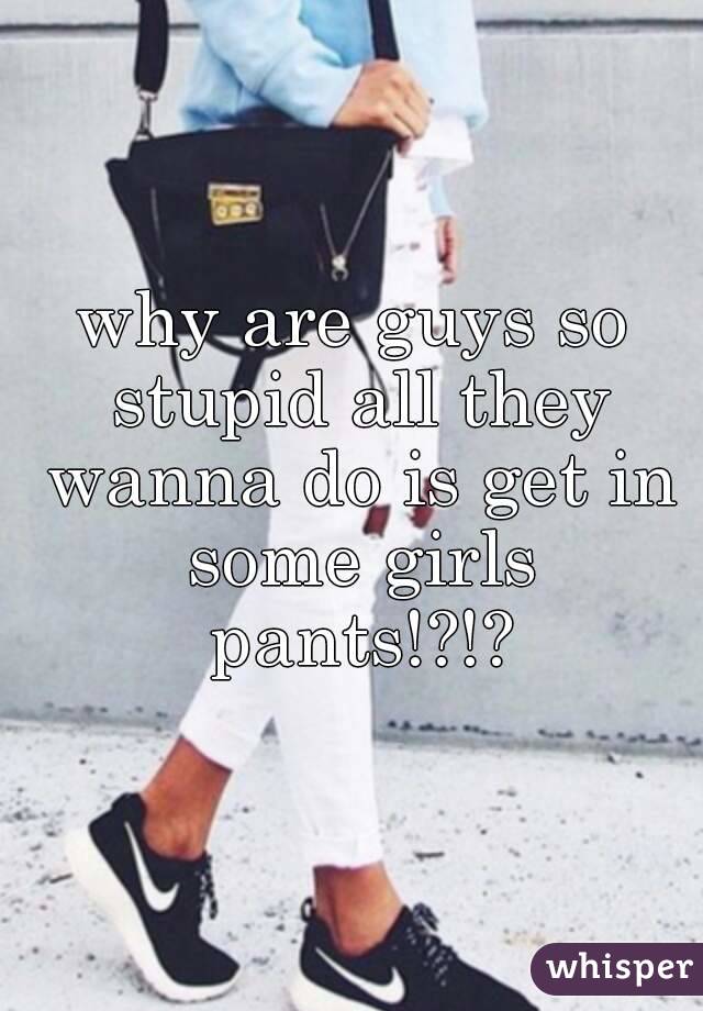 why are guys so stupid all they wanna do is get in some girls pants!?!?