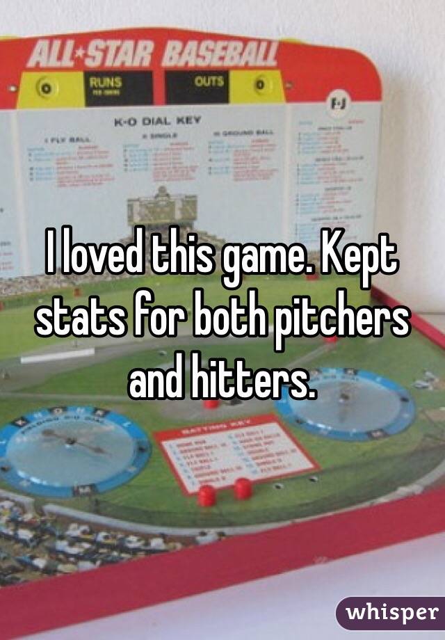 I loved this game. Kept stats for both pitchers and hitters.