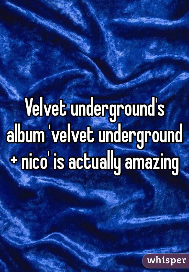 Velvet underground's album 'velvet underground + nico' is actually amazing