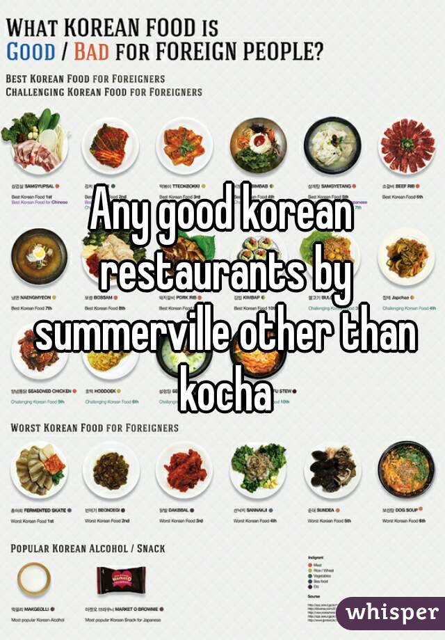 Any good korean restaurants by summerville other than kocha