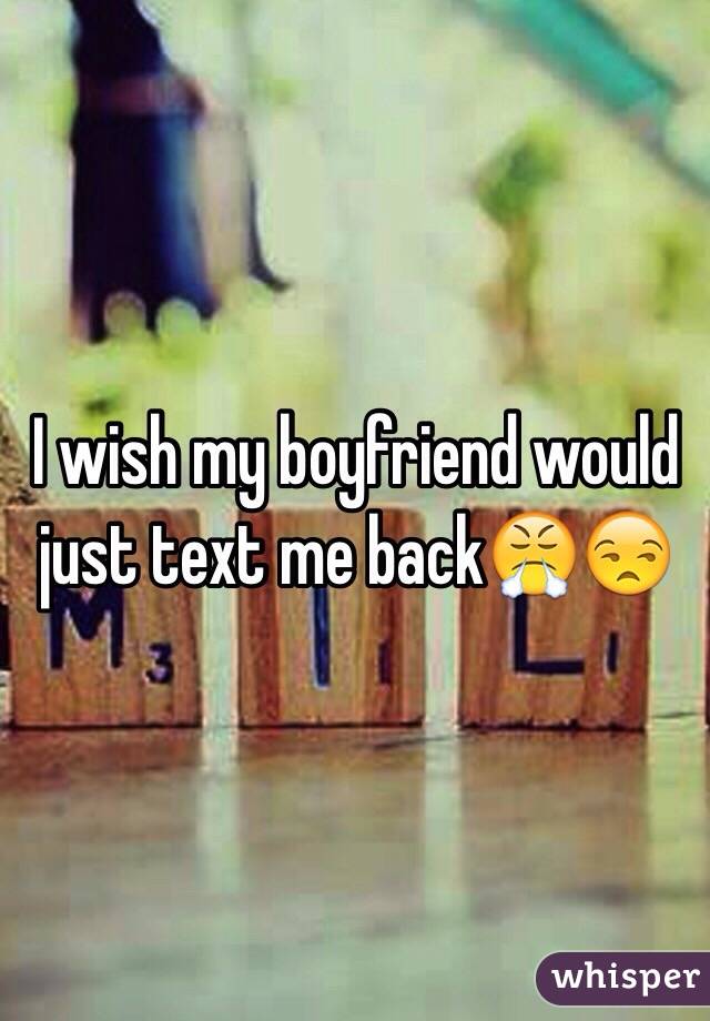 I wish my boyfriend would just text me back😤😒 