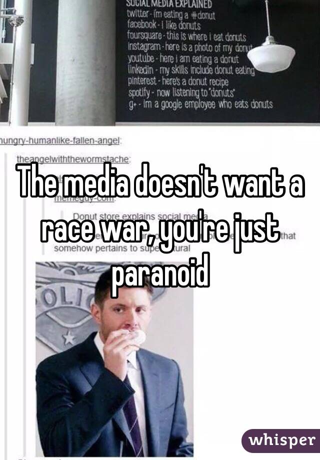 The media doesn't want a race war, you're just paranoid