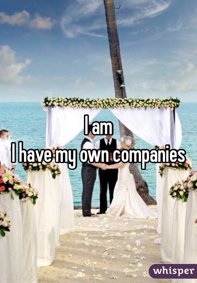 I am
I have my own companies