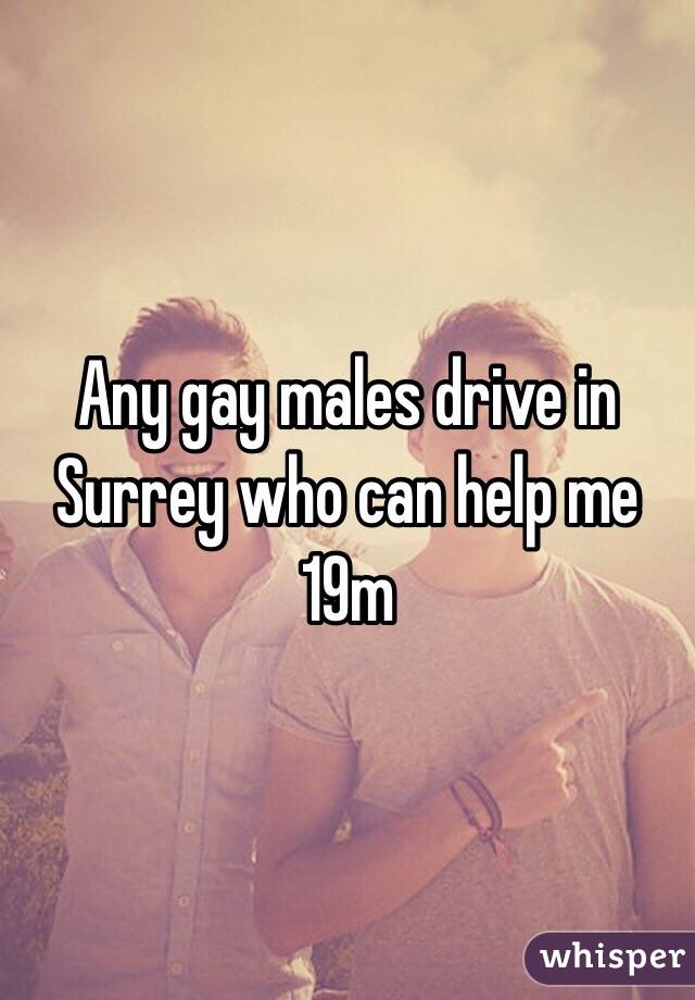 Any gay males drive in Surrey who can help me 19m