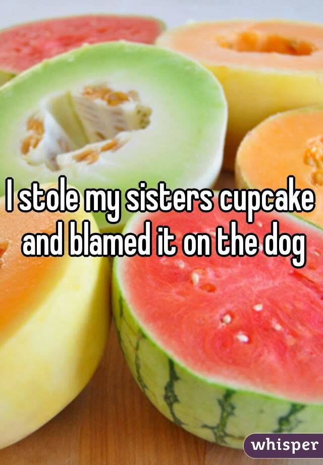 I stole my sisters cupcake and blamed it on the dog